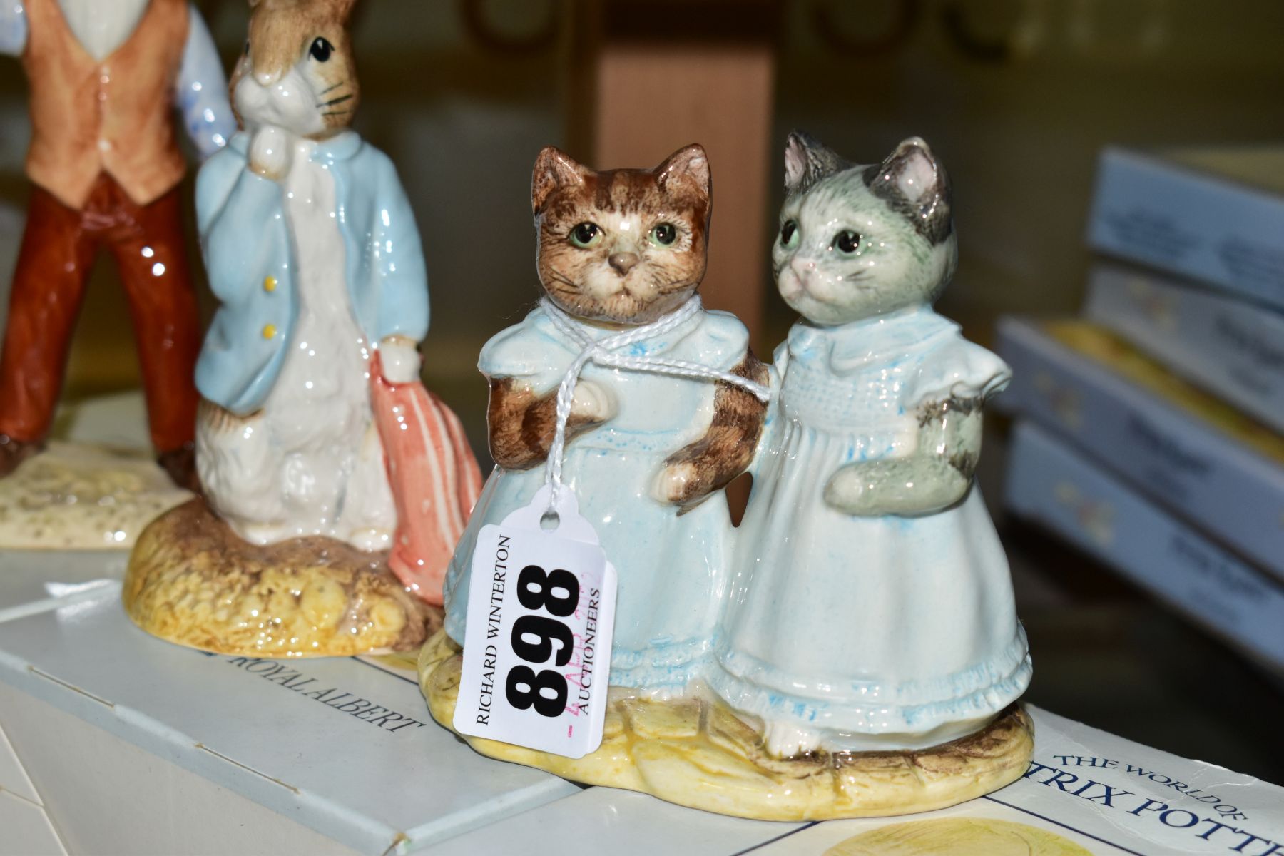 THREE BOXED ROYAL ALBERT BEATRIX POTTER FIGURES, Mittens and Moppet (not correct box), Mr McGregor - Image 2 of 4