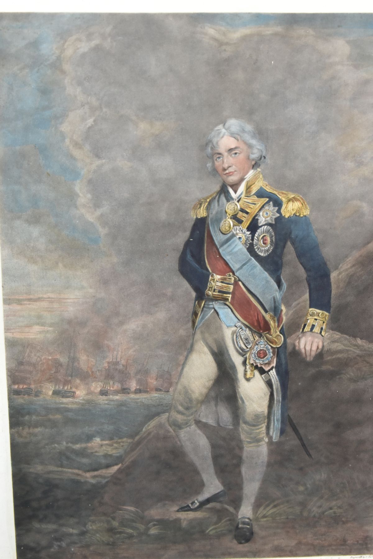 AFTER JOHN HOPPNER (1758-1810) 'ADMIRAL LORD NELSON', a mezzotint print engraved by Charles - Image 2 of 7