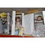 THREE BOXED HAMILTON HERITAGE DOLLS, by Connie Walser Derek, bisque porcelain head and limbs, soft