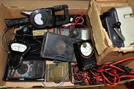 ELECTRICAL TEST EQUIPMENT ETC, to include a Megger Ohms tester, Meco bakelite AC ampres tester,