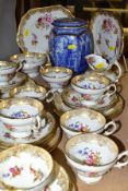 HAMMERSLEY FLORAL AND GILT DRESDEN SPRAYS 265 PATTERN TEA WARES, comprising eleven cups, twelve