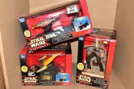 A QUANTITY OF BOXED STAR WARS EPISODE I COLLECTABLES, to include Anakin's Podracer and Naboo