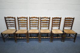 A SET OF FOUR 19TH CENTURY OAK LANCASHIRE CHAIRS, and two similar chairs (6)