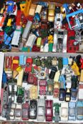 A QUANTITY OF UNBOXED AND ASSORTED PLAYWORN DIECAST VEHICLES, to include a number of Spot-On