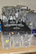 A BOXED SET OF SIX ROYAL DOULTON WINE GLASSES AND OTHER BOXED AND LOOSE GLASSWARE, including a boxed