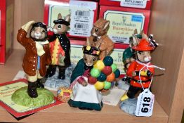 SIX BOXED ROYAL DOULTON LIMITED EDITION BUNNYKINS FIGURES, comprising Fireman DB183 (commissioned