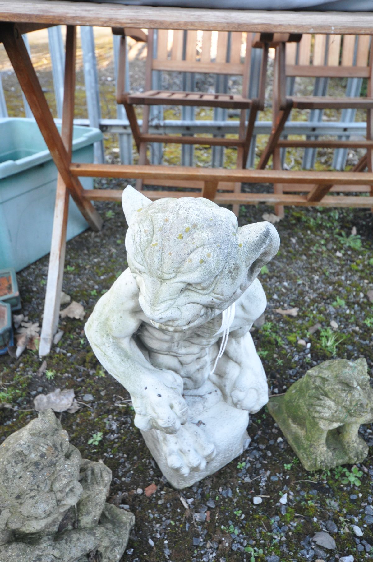 THREE COMPOSITE GROTESQUES all seated, the largest height 56cm - Image 2 of 2
