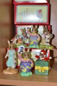 FIVE BOXED ROYAL DOULTON BUNNYKINS FIGURES, comprising limited edition Tennis and Strawberries DB278