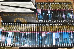 STAR TREK INTEREST: a box of sixty DVDs and four folders of The Collectors Edition magazines (1