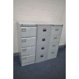 THREE VARIOUS FILING CABINETS, each width 47cm x depth 63cm x height 133cm