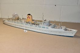 A DISPLAY MODEL OF THE LINER R.M.S. 'EMPRESS OF ENGLAND', wooden scratch or kit built model with