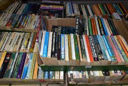 BOOKS approximately 250 paperback titles in five boxes, mostly modern or mid-20th century