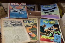 TWO BOXES CONTAINING 'FLYING, THE NEW AIR WEEKLY' MAGAZINES 1938 AND 1939, comprising volume 1