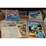 TWO BOXES CONTAINING 'FLYING, THE NEW AIR WEEKLY' MAGAZINES 1938 AND 1939, comprising volume 1