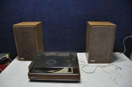 A GOLDRING LENCO GL75 TRANSCRIPTION TURNTABLE with smoked plexiglass lid (PAT pass and working) (