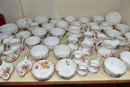 ROYAL CROWN DERBY 'DERBY POSIES' JUGS, SUGAR BOWLS, STRAINERS ETC, to include twenty jugs of various