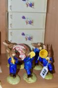 A BOXED SET OF FIVE ROYAL DOULTON BUNNYKINS OOMPH BAND FIGURES, comprising Sousaphone DB86,