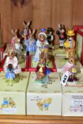 TEN ROYAL DOULTON (NINE BOXED) BUNNKINS FIGURES, comprising Buntie 'Helping Mother' DB2, Billie &