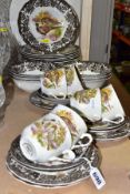 A PALISSY 'GAME SERIES' PART DINNER SERVICE, comprising six cups, six saucers, six tea plates, six