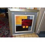 A GALLERY DIRECT DECORATIVE FRAMED PRINT 'QUANTUM II', an abstract study of blocks of colour,