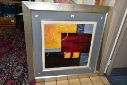 A GALLERY DIRECT DECORATIVE FRAMED PRINT 'QUANTUM II', an abstract study of blocks of colour,