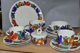 A VILLEROY & BOCH 'ACAPULCO' PATTERN PART DINNER SERVICE, comprising a jug, a covered sugar bowl,
