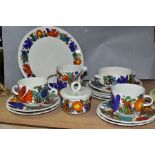 A VILLEROY & BOCH 'ACAPULCO' PATTERN PART DINNER SERVICE, comprising a jug, a covered sugar bowl,