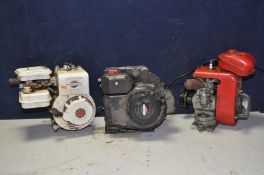 THREE LAWNMOWER ENGINES comprising of two Briggs and Stratton engines a 3HP 127cc and another