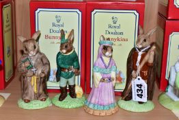 FOUR BOXED ROYAL DOULTON BUNNYKINS FIGURES FROM THE ROBIN HOOD SERIES, comprising Little John DB243,