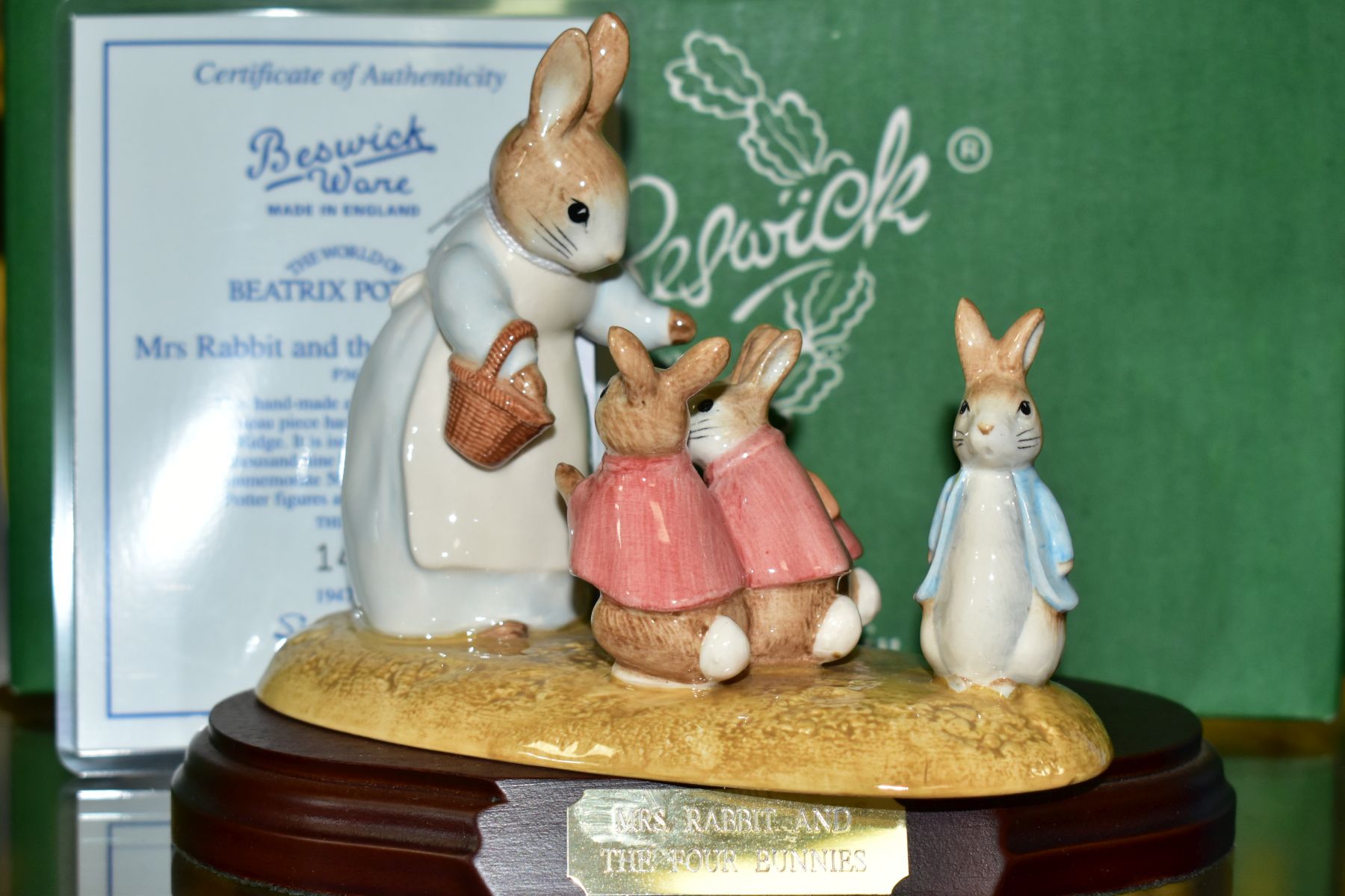 A BOXED BESWICK WARE LIMITED EDITION BEATRIX POTTER TABLEAU, BP-8b, Mrs Rabbit and the four - Image 2 of 3