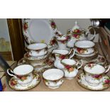 TWENTY EIGHT PIECES OF ROYAL ALBERT OLD COUNTRY ROSES TEA AND DINNER WARES, comprising a teapot,