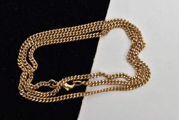 A 9CT GOLD CURB LINK CHAIN, fitted with a lobster claw clasp, hallmarked 9ct Birmingham, length
