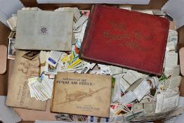 CIGARETTE CARDS, one box containing a large collection of several hundred cigarette / trade cards