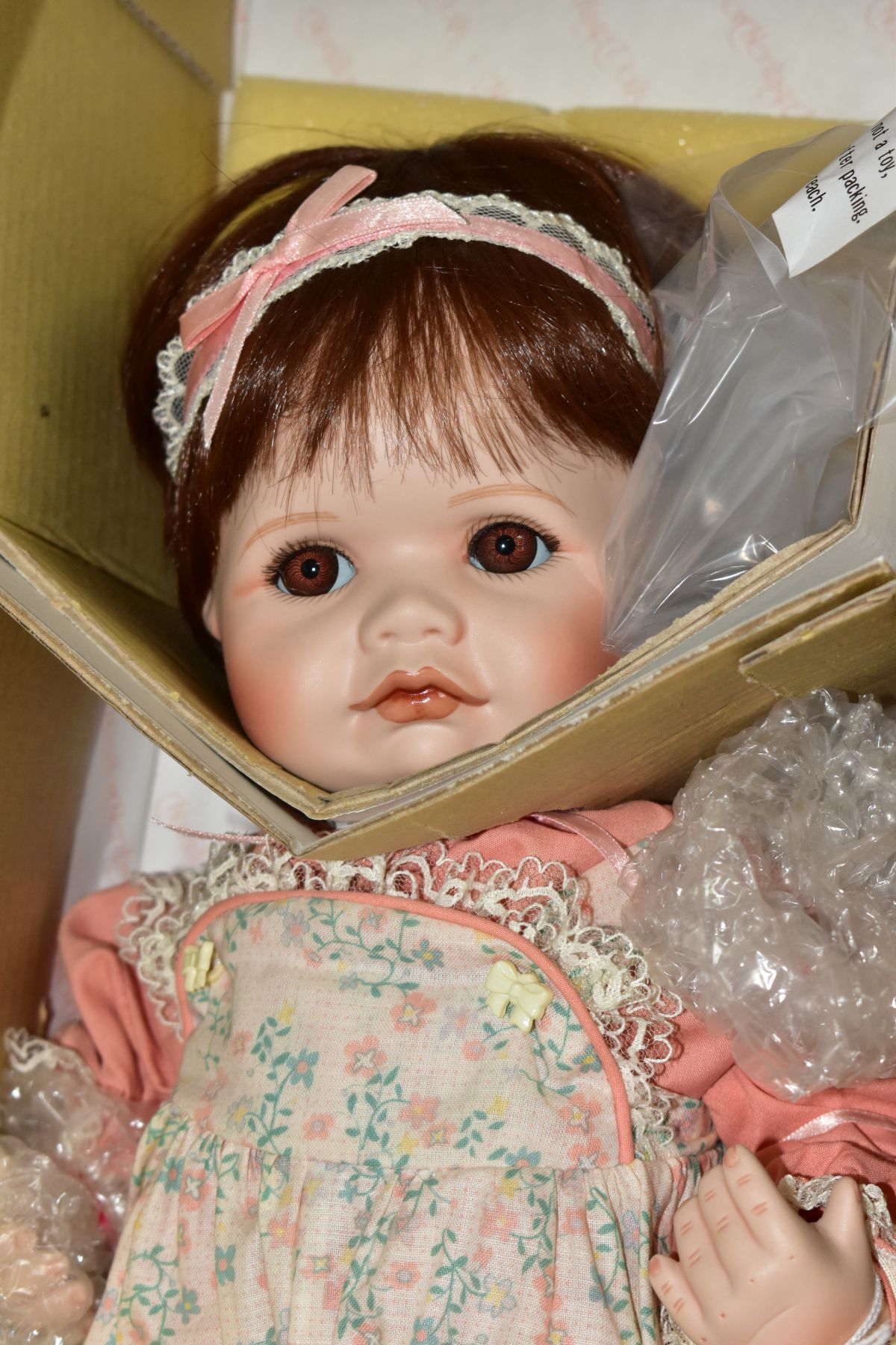 THREE BOXED HAMILTON HERITAGE DOLLS, by Connie Walser Derek, bisque porcelain head and limbs, soft - Image 5 of 7