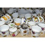 A SEVENTY EIGHT PIECE ROYAL WORCESTER EVESHAM PART TEA/DINNER SERVICE, comprising a souffle dish,