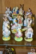 THIRTEEN BESWICK BEATRIX POTTER FIGURES, comprising Benjamin ate a lettuce leaf, Foxy Whiskered