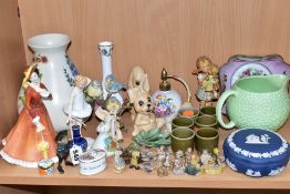 A GROUP OF CERAMIC AND OTHER ORNAMENTS, to include a Royal Doulton Little Ballerina HN3395 figurine,