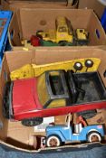 A QUANTITY OF ASSORTED PLAYWORN PRESSED STEEL TONKA TOYS, 1970s and later to include Jeep Snow