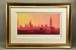 ROLF HARRIS (AUSTRALIA 1930) 'FIFTIES RUSH HOUR' a London cityscape, limited edition print 88/195,