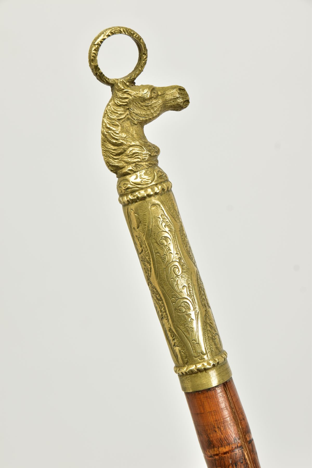 AN ANTIQUE SWORD STICK FITTED WITH A BRASSED HORSE’S HEAD GRIP, antique sword stick fitted with a - Image 9 of 11