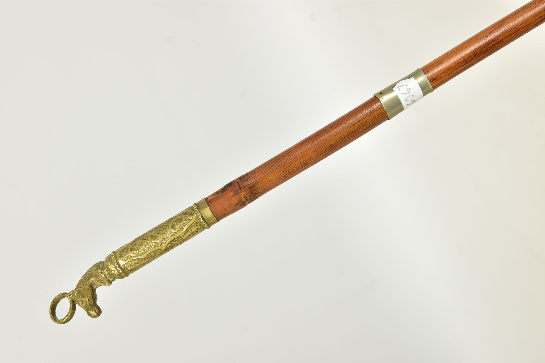 AN ANTIQUE SWORD STICK FITTED WITH A BRASSED HORSE’S HEAD GRIP, antique sword stick fitted with a - Image 6 of 11