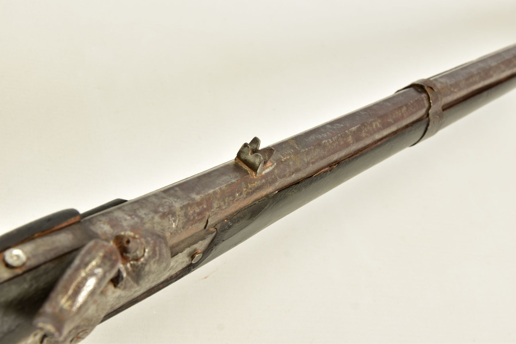 A PERCUSSION RIFLE, made in a native armoury of inferior quality and in poor condition, its 30” - Image 13 of 16