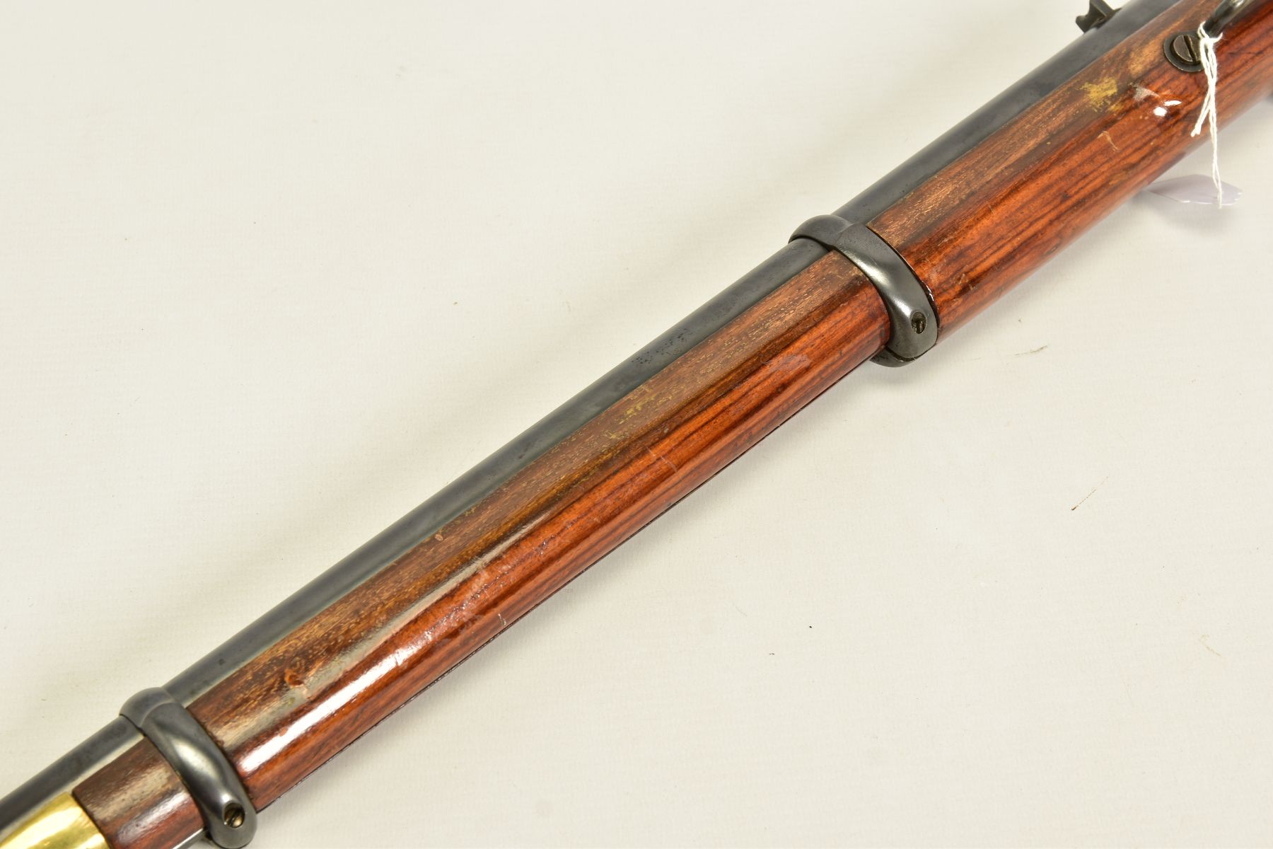 AN ANTIQUE SMOOTH BORE PERCUSSION CARBINE, fitted with a 21'' barrel in approximately 14 bore, it is - Image 15 of 16