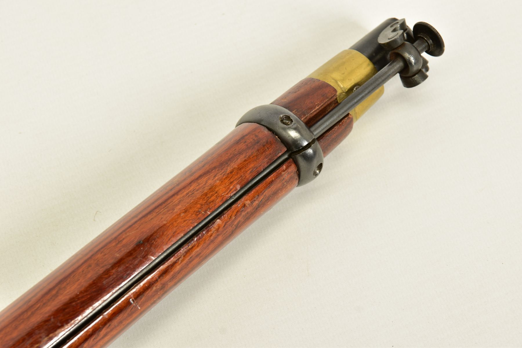 AN ANTIQUE SMOOTH BORE PERCUSSION CARBINE, fitted with a 21'' barrel in approximately 14 bore, it is - Image 6 of 16