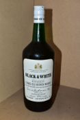 WHISKY, one 40 fl. oz. bottle of BLACK & WHITE Special Blend of Buchanan’s Choice Old Scotch Whisky,