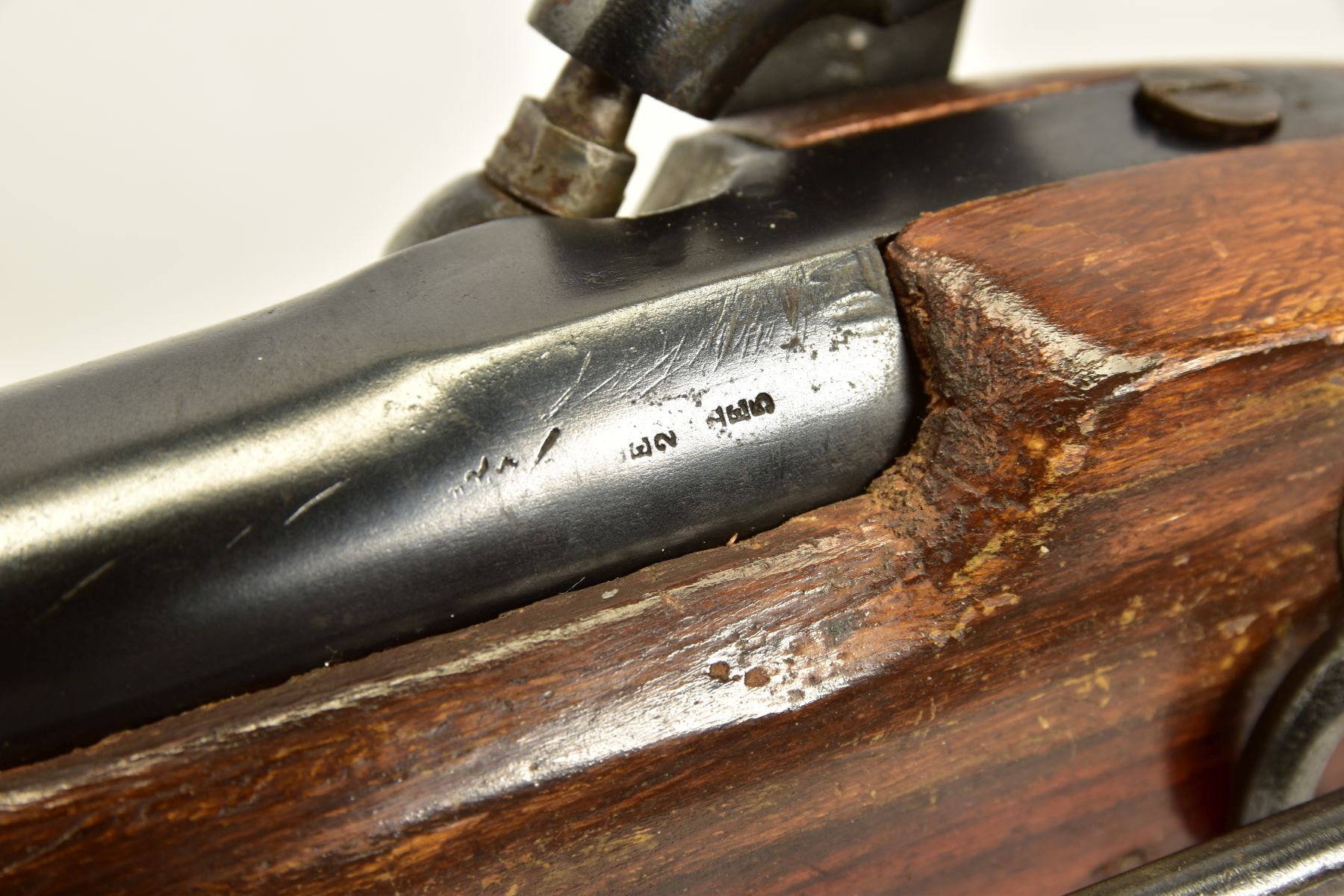 AN ANTIQUE SMOOTH BORE PERCUSSION CARBINE, fitted with a 21'' barrel in approximately 14 bore, it is - Image 16 of 16