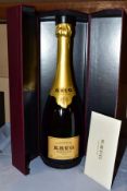 CHAMPAGNE, One Bottle of KRUG Grande Cuvee Brut, 12% volume, 750ml. in a presentation box, excellent