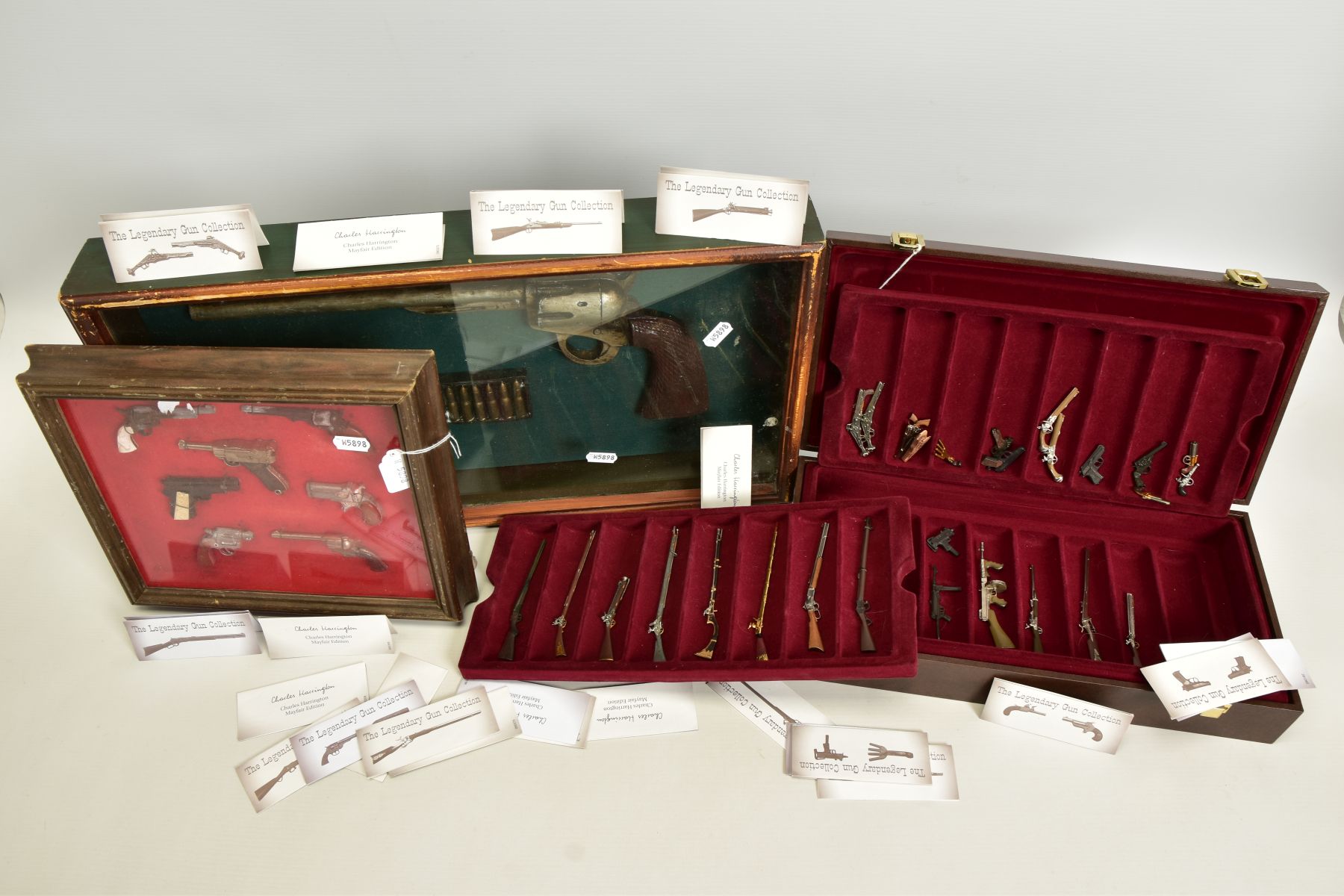 A THREE TIER CASE COVERED WITH SIMULATED LEATHER CONTAINING THE 'LEGENDARY GUN COLLECTION' BY - Image 2 of 5