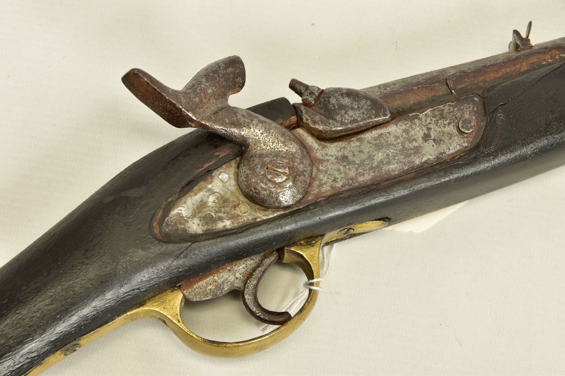 A PERCUSSION RIFLE, made in a native armoury of inferior quality and in poor condition, its 30” - Image 9 of 16