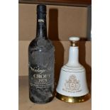 PORT & WHISKY, comprising one bottle of Croft 1975 Vintage Port and one commemorative Porcelain